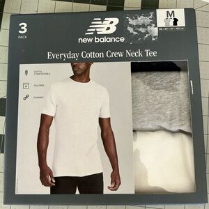New Balance Cotton Crew Neck Tee 3-Pack - White, Gray, Black